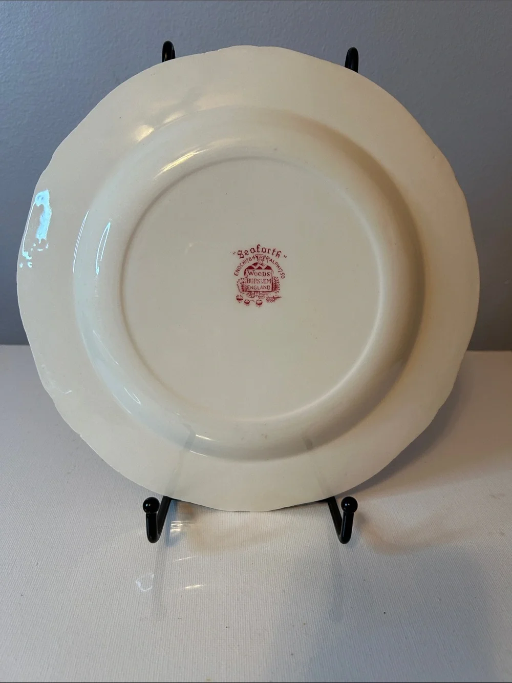 Vintage Red Transferware Decorative Dinner Plate England